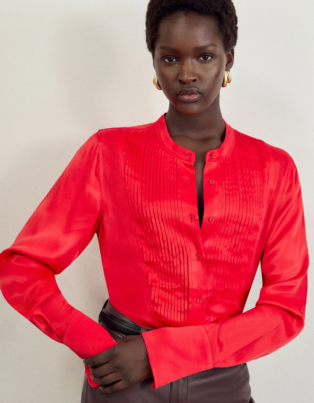 Satin Pintuck Woven Blouse, 2 of 1