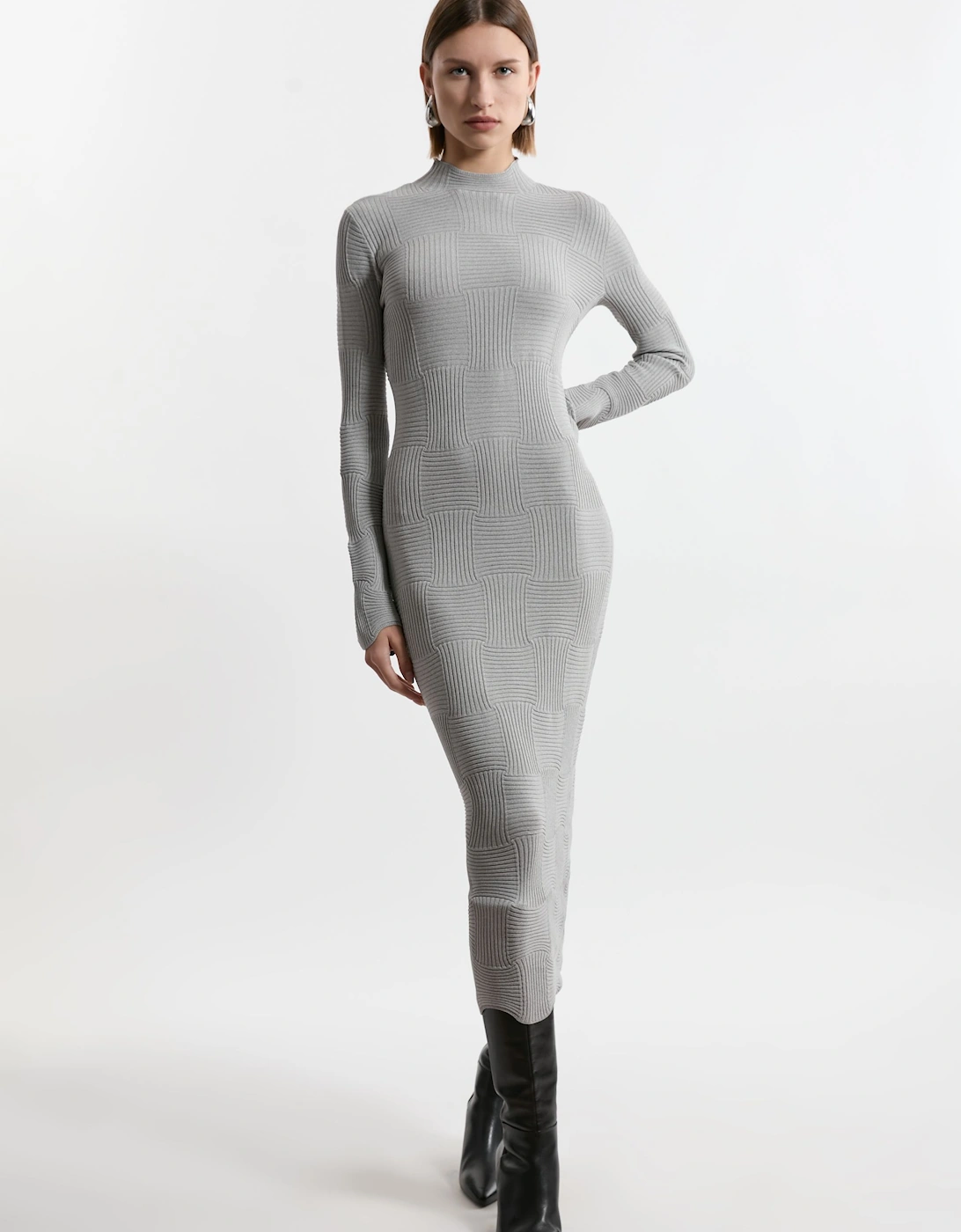 All Over Stitch Detail Knitted Dress, 2 of 1