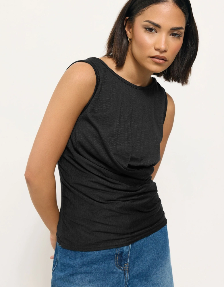 Petite Drape Front Vest Top