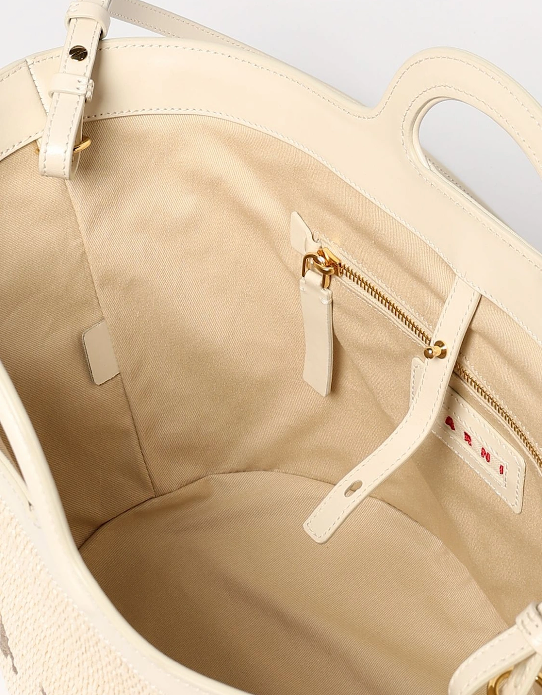 Raffia Tote Bag Leather Trim