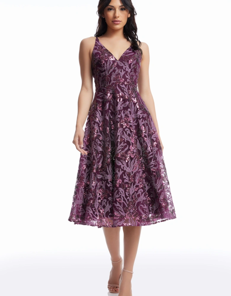 Elisa Fit And Flare Midi Dress Floral
