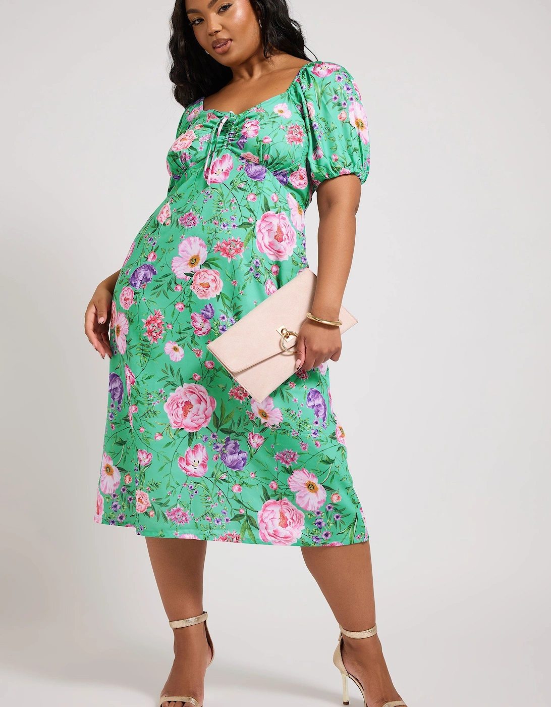 Floral Print Midi Dress, 2 of 1
