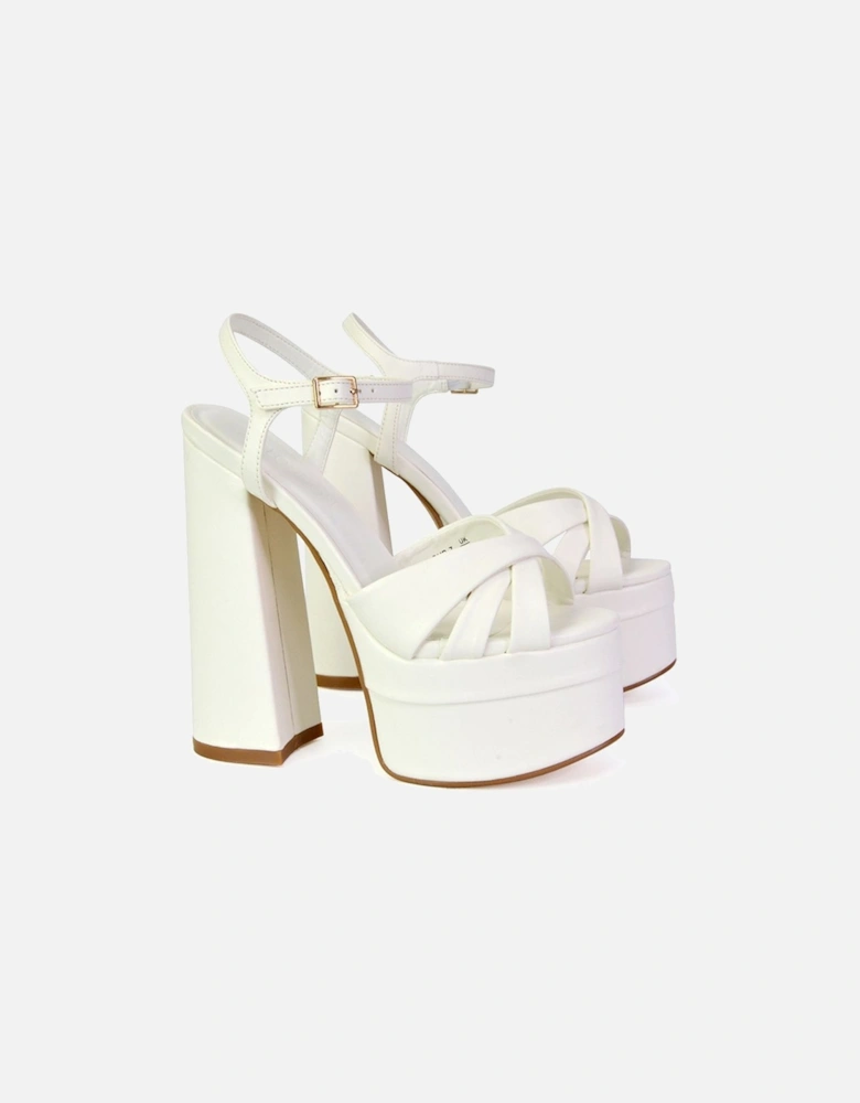 'Anya' Strappy Chunky Super High Block Heel Platform Shoes