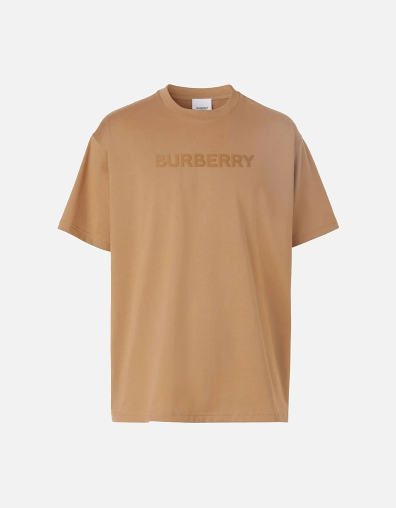 Harriston Logo Print T-Shirt Camel Brown