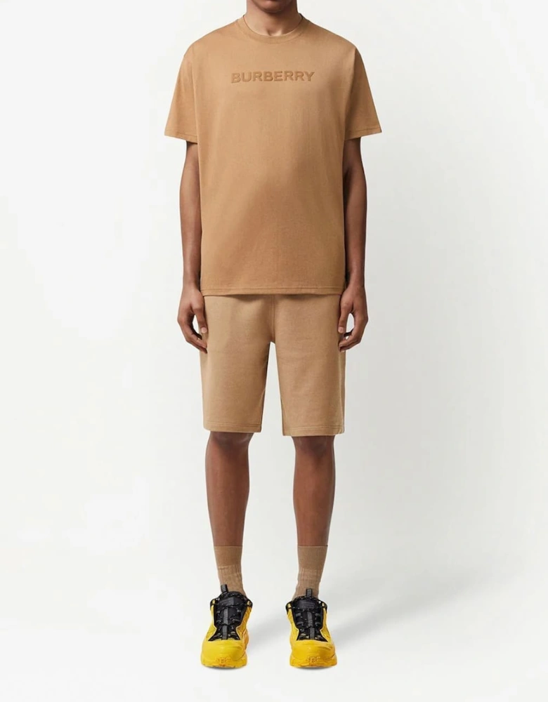 Harriston Logo Print T-Shirt Camel Brown