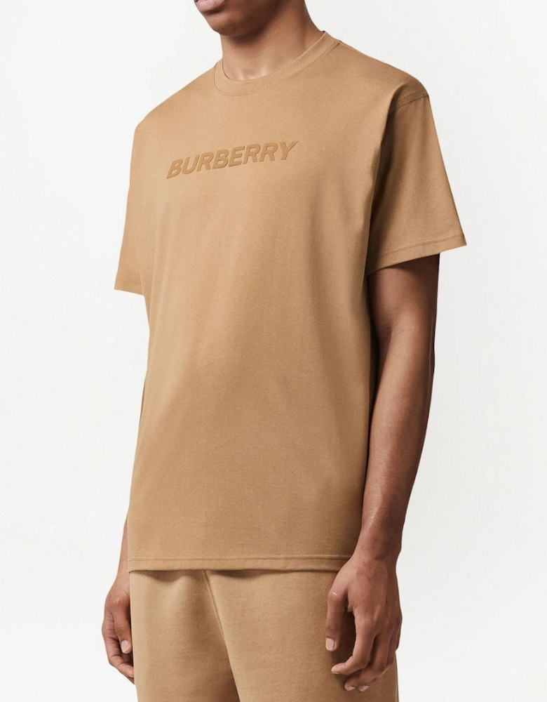 Harriston Logo Print T-Shirt Camel Brown