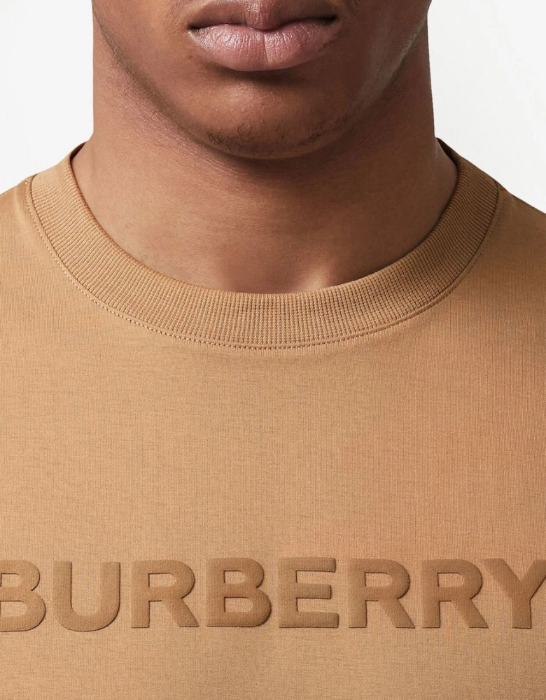 Harriston Logo Print T-Shirt Camel Brown