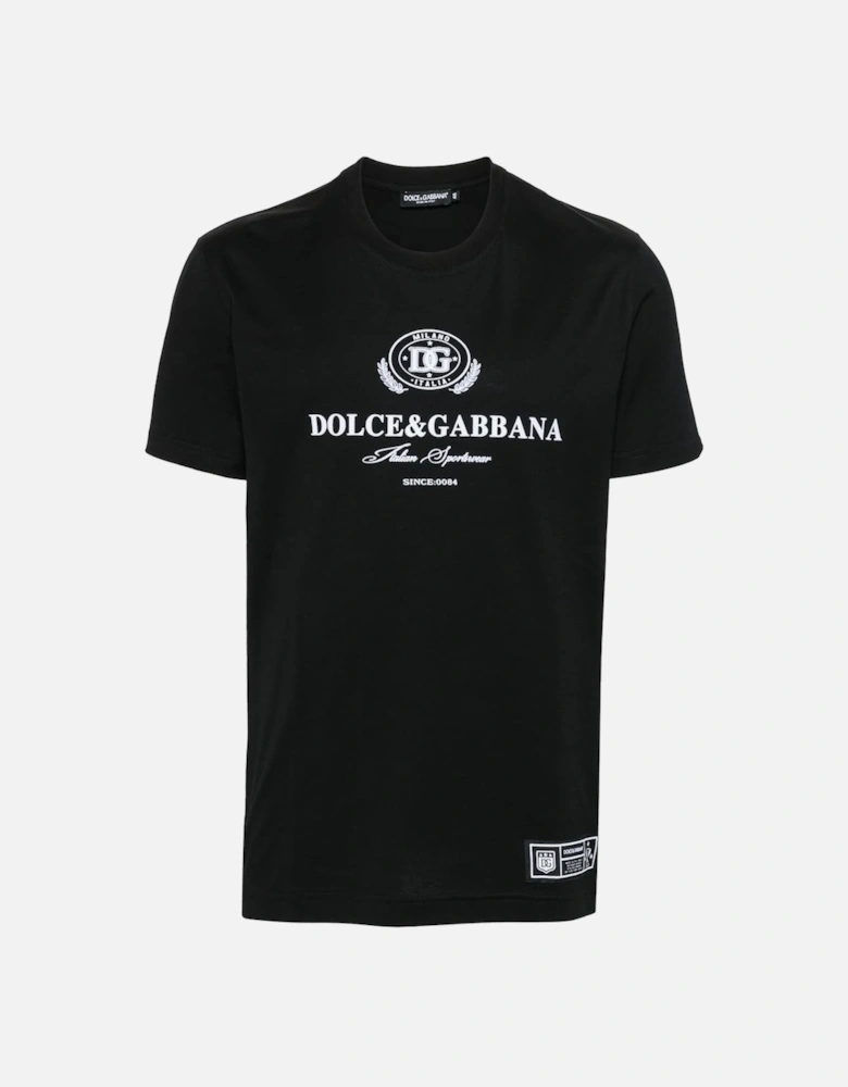 Logo Flock T-Shirt Black