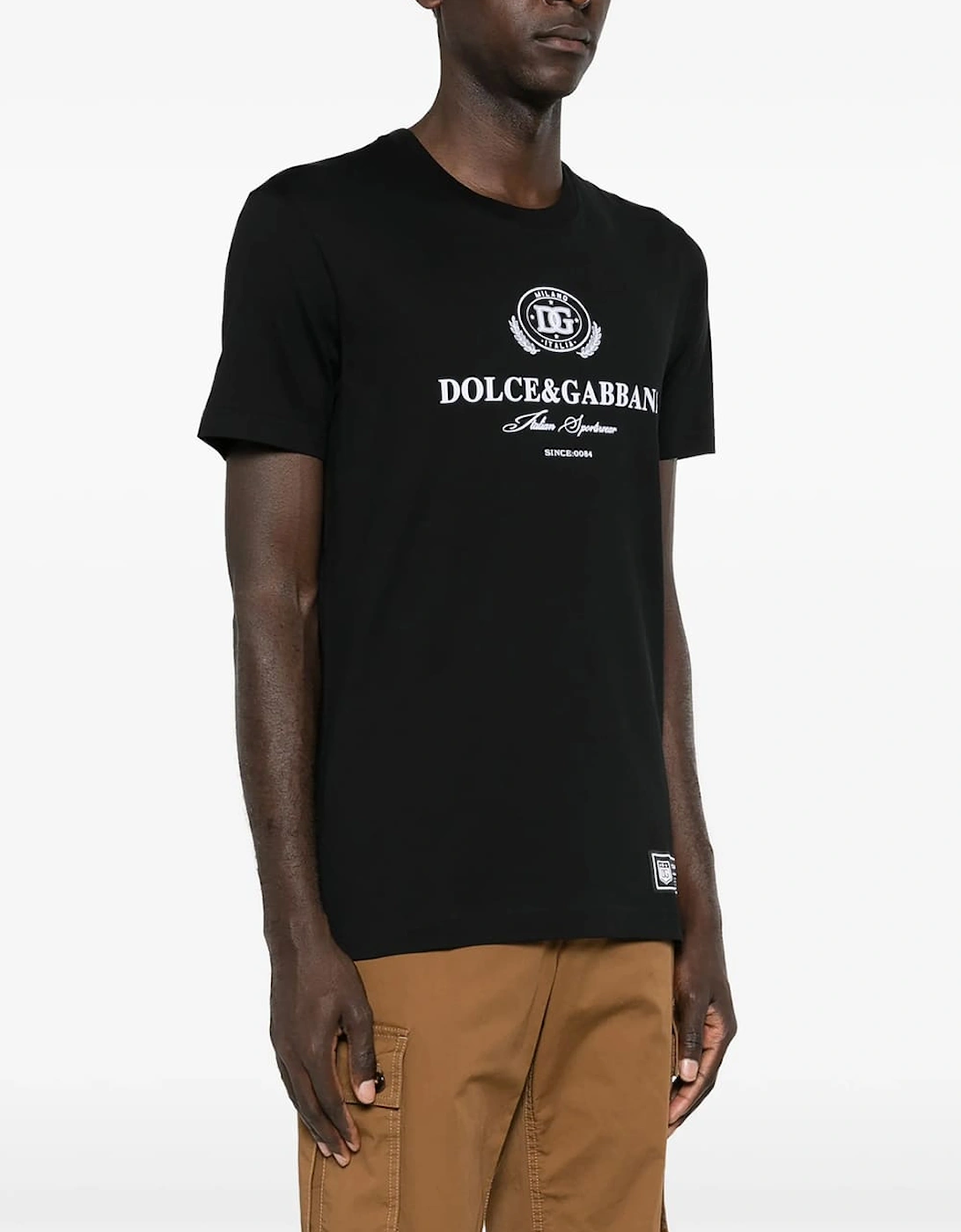 Logo Flock T-Shirt Black