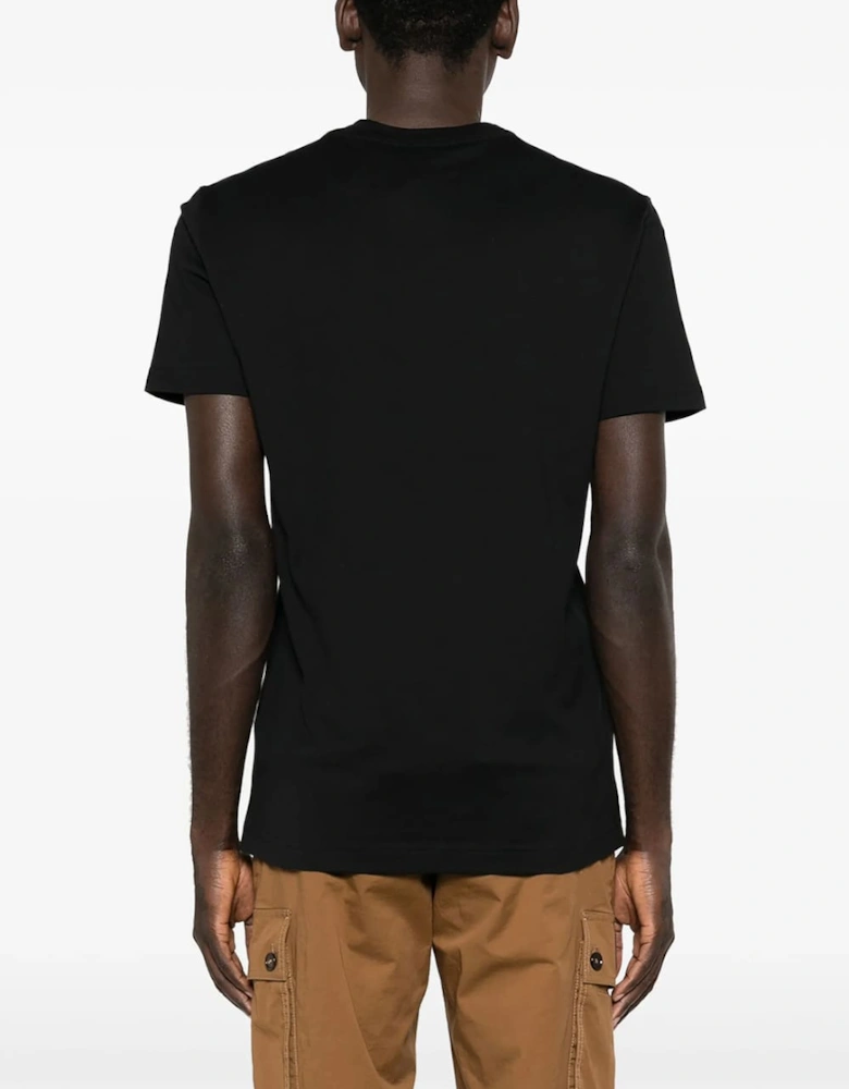 Logo Flock T-Shirt Black