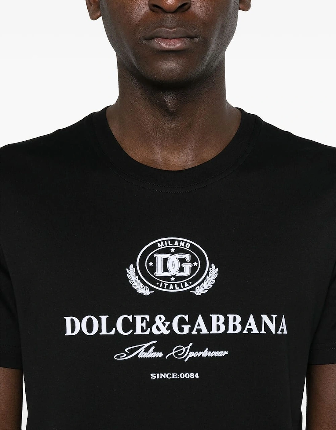 Logo Flock T-Shirt Black
