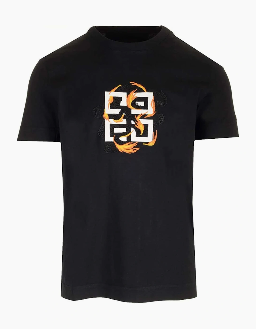 Givenchy Men's Givenchy 4G Dragon Logo Cotton T-shirt Black