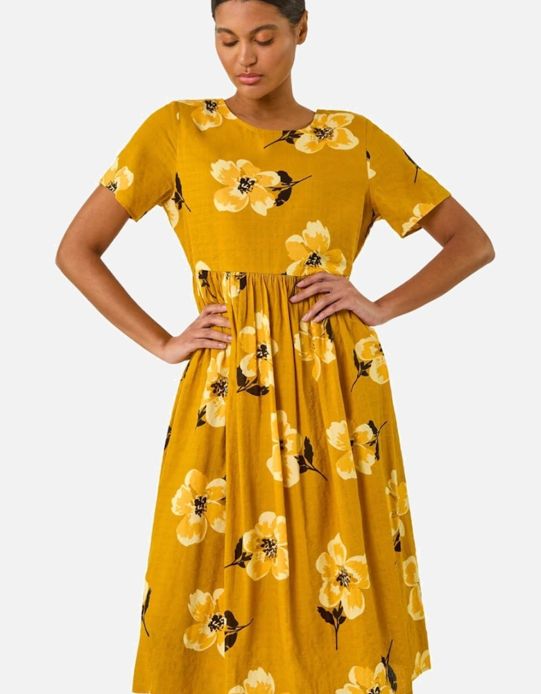 Floral Smock Midi Dress