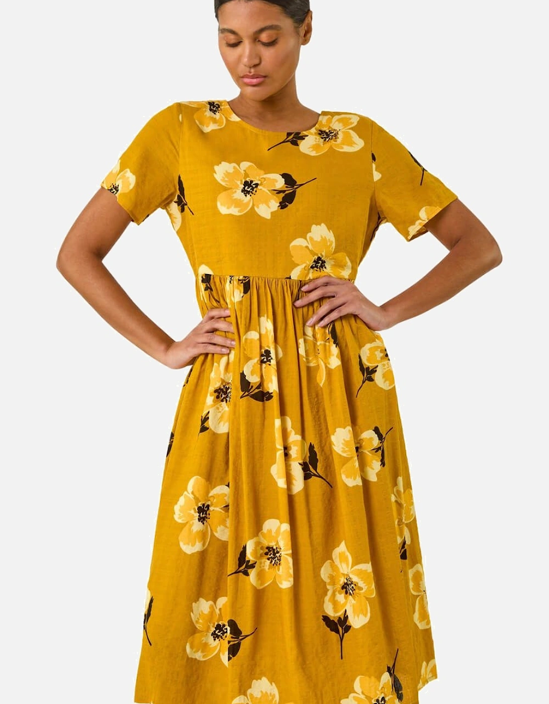 Floral Smock Midi Dress, 2 of 1