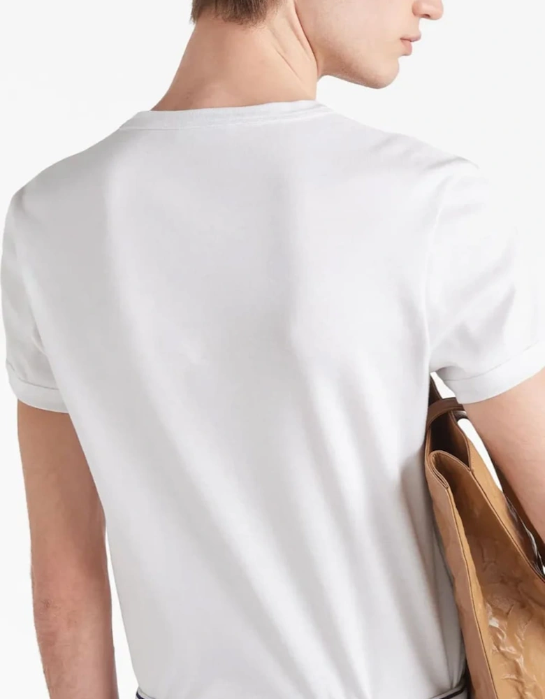 Logo Plaque Cotton T-Shirt White