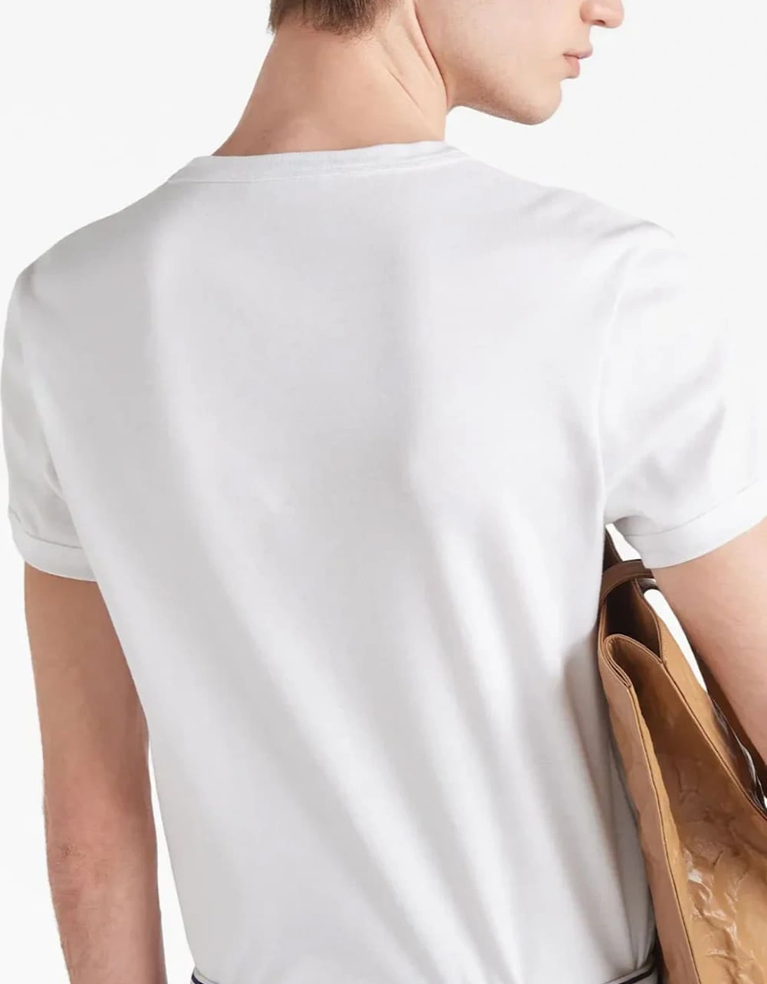 Logo Plaque Cotton T-Shirt White