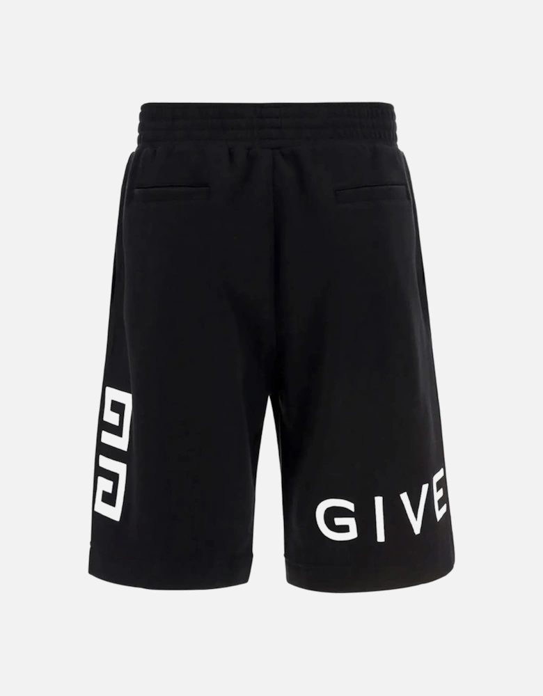 4G Logo Embroidered Sweatshorts Black