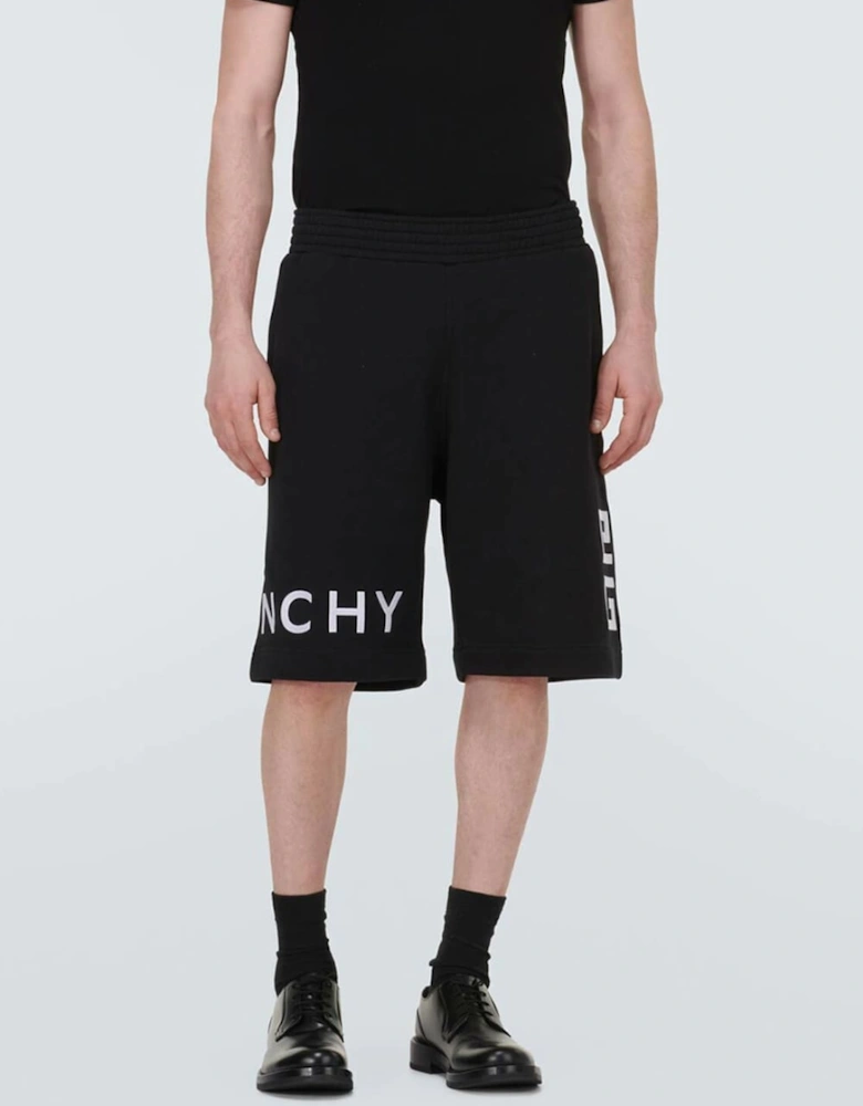 4G Logo Embroidered Sweatshorts Black