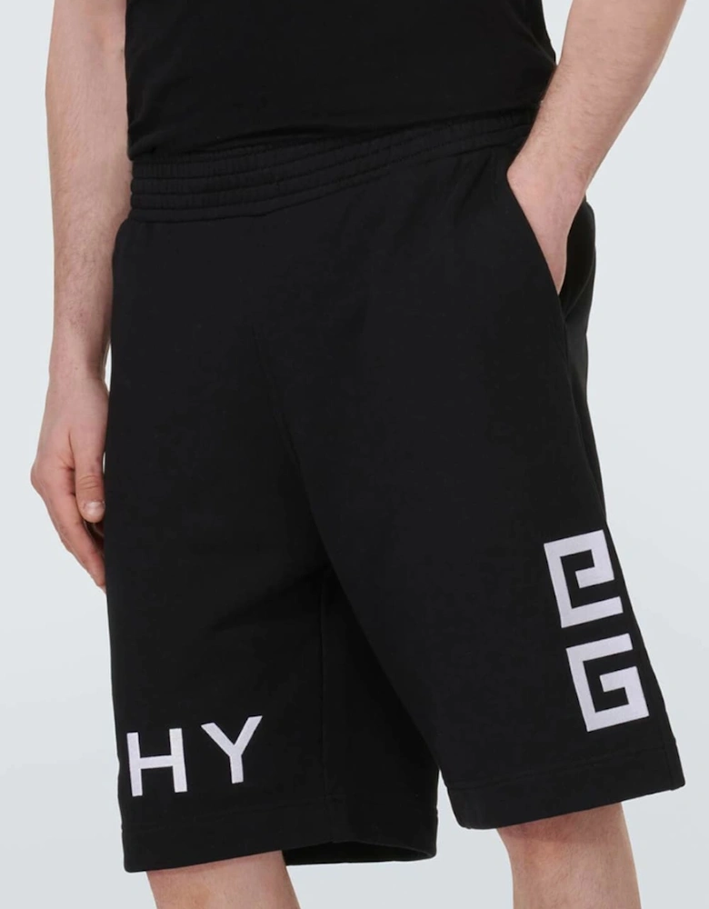 4G Logo Embroidered Sweatshorts Black