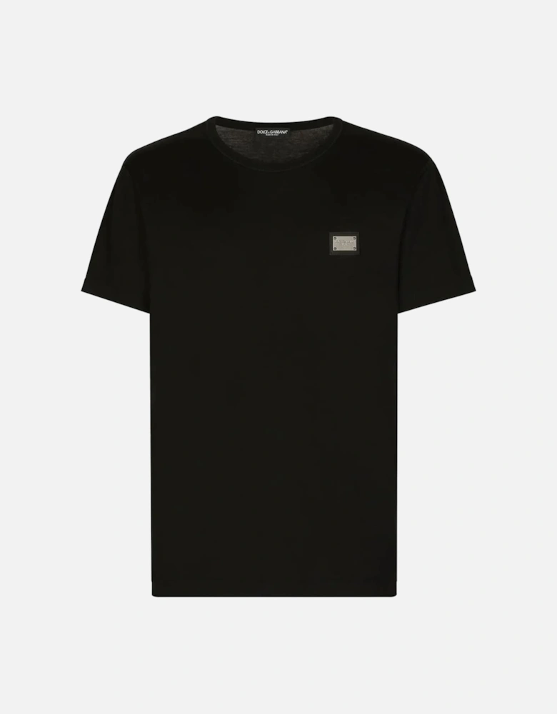 Silver Plaque Logo T-Shirt Black