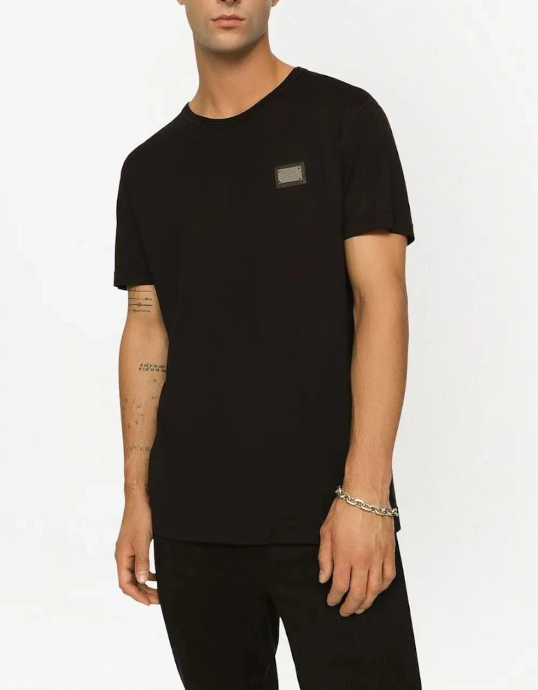 Silver Plaque Logo T-Shirt Black