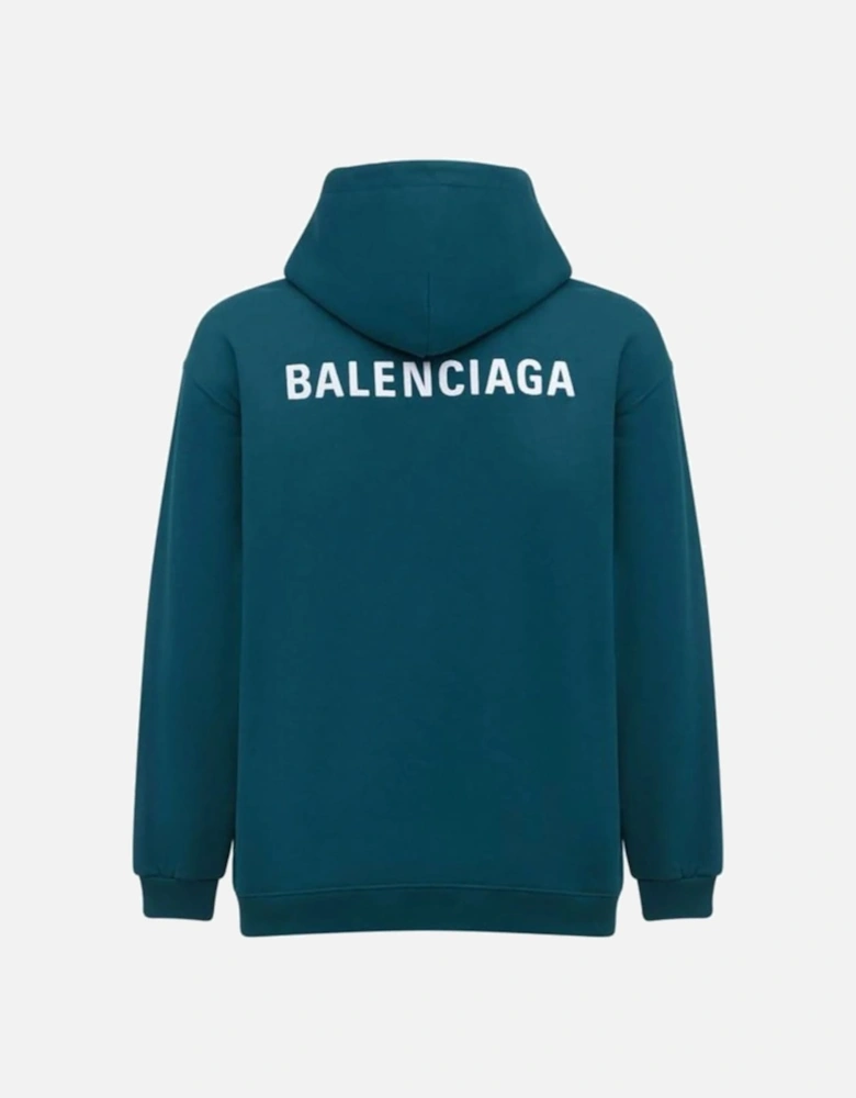 Logo Embroidered Hooded Sweatshirt Teal