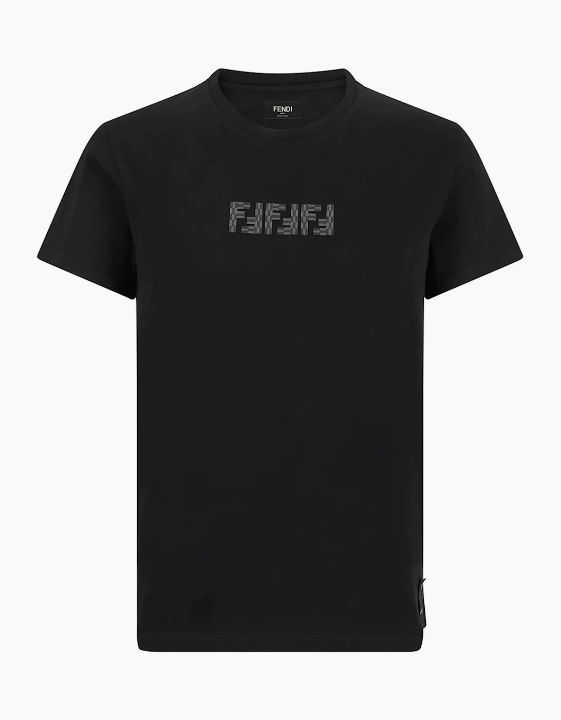 Fendi Men's Fendi FF Labyrinth Embroidered T-Shirt Black