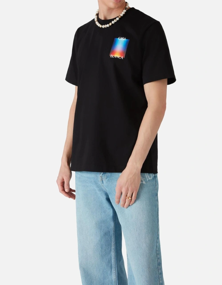 Exclusive Gradient Casa Logo T-Shirt Black