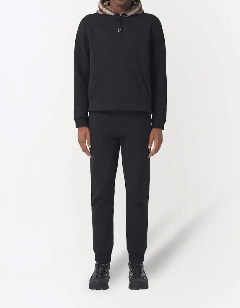 Check Panel Jogging Pants Black