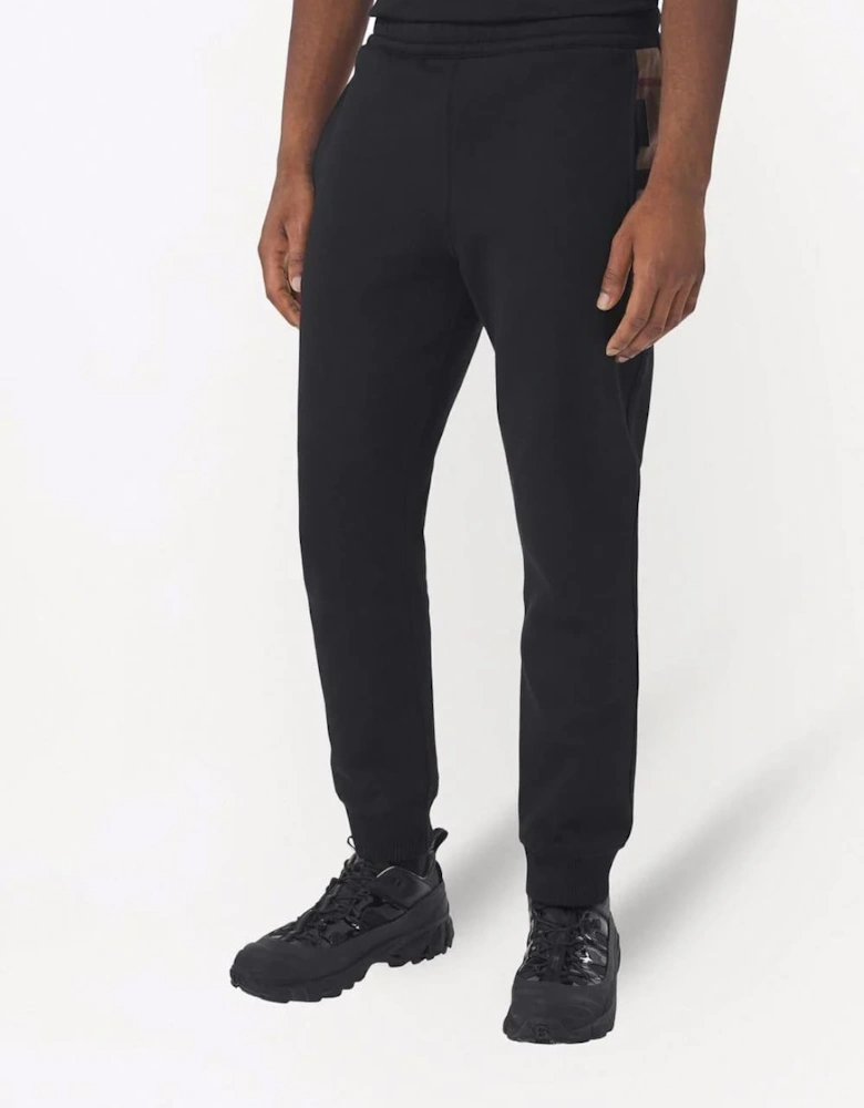 Check Panel Jogging Pants Black
