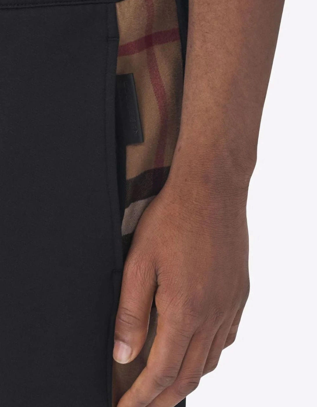 Check Panel Jogging Pants Black