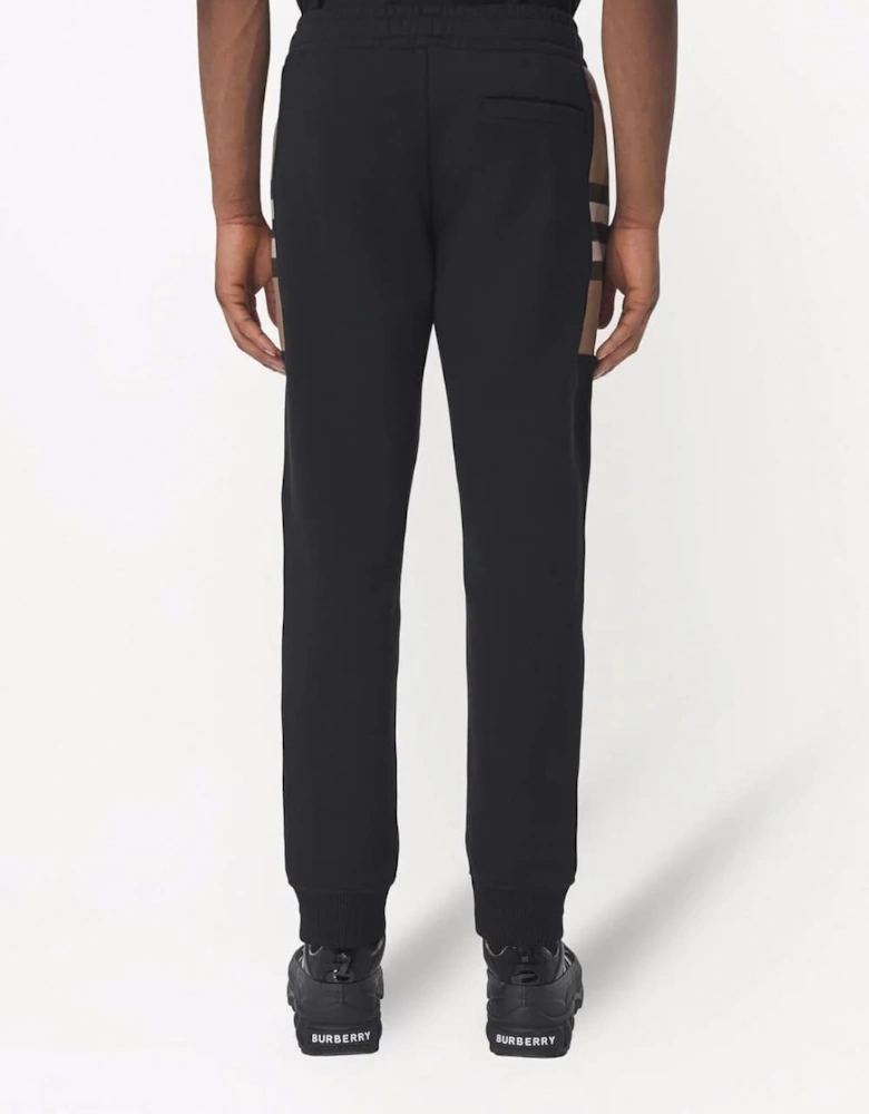 Check Panel Jogging Pants Black