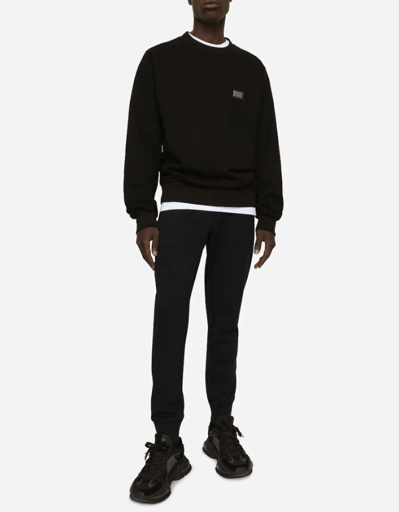 Logo Plaque Sweatshirt Black