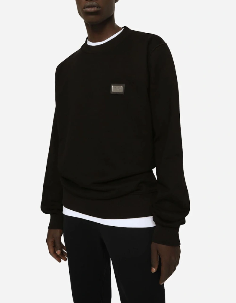 Logo Plaque Sweatshirt Black
