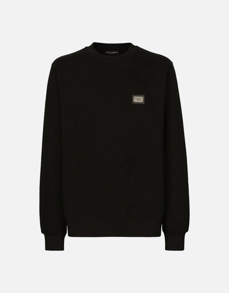 Logo Plaque Sweatshirt Black