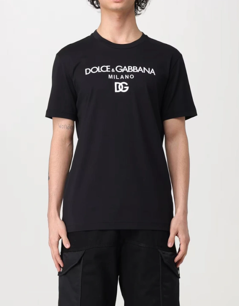 Embroidered DG Milano Logo T-Shirt Black