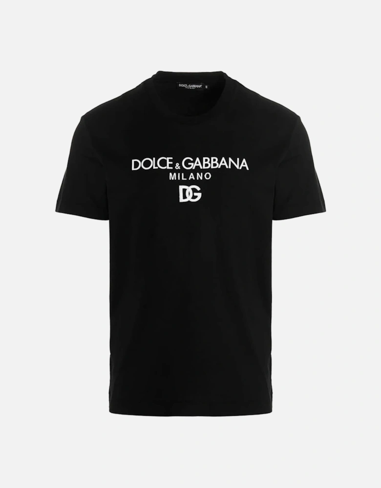 Embroidered DG Milano Logo T-Shirt Black