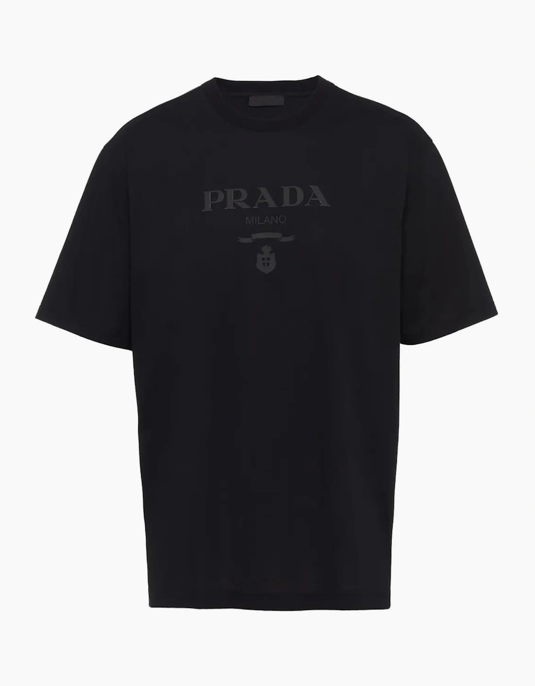 Prada Men's Prada Raised-Logo Cotton T-Shirt Black