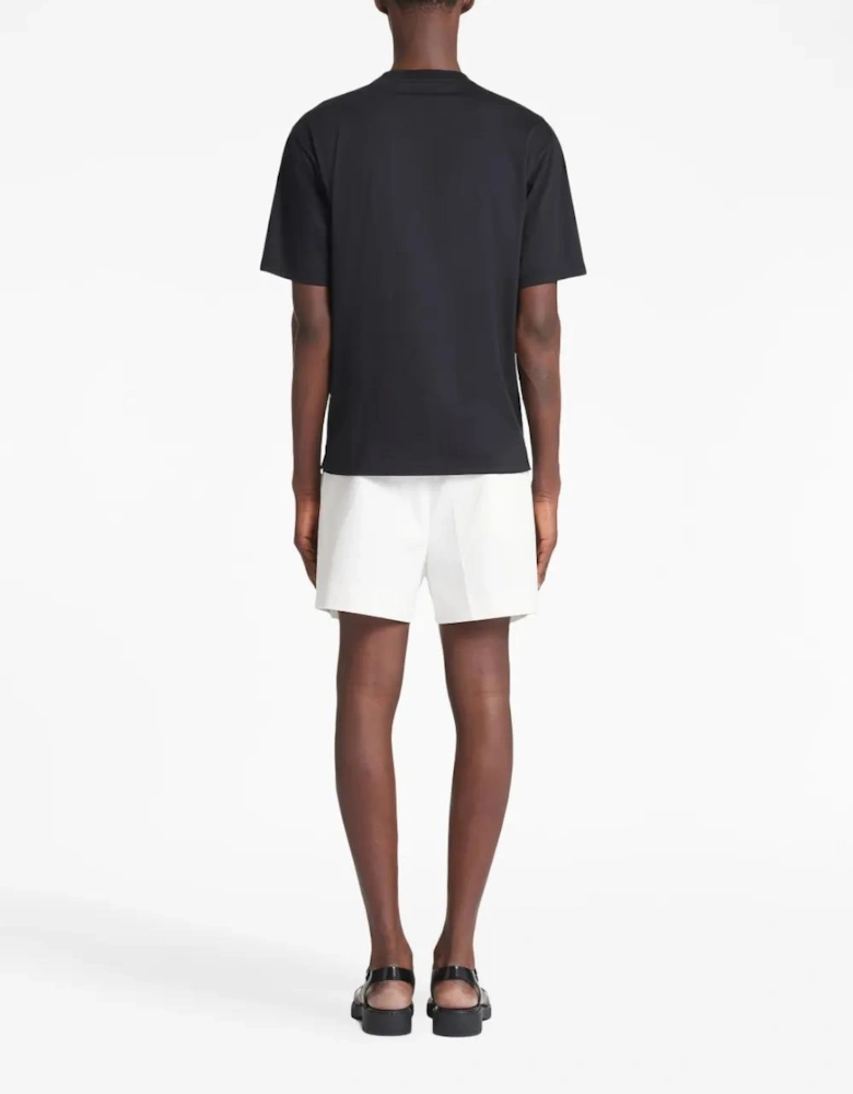 Raised-Logo Cotton T-Shirt Black