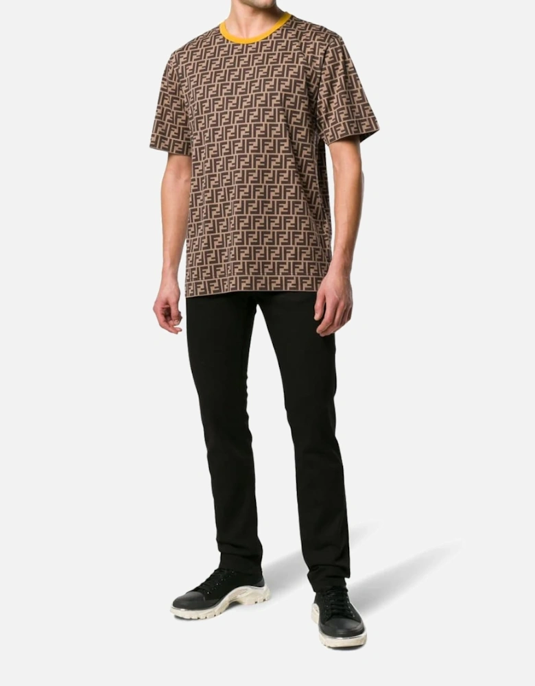 FF Print Monogram T-Shirt Brown