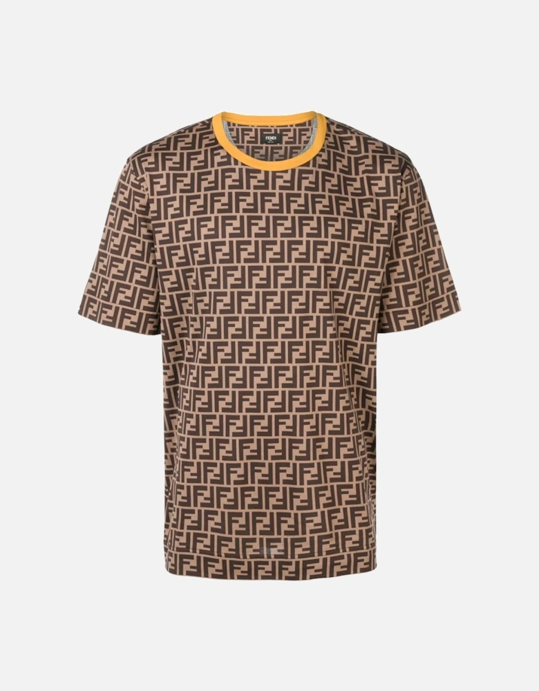 FF Print Monogram T-Shirt Brown