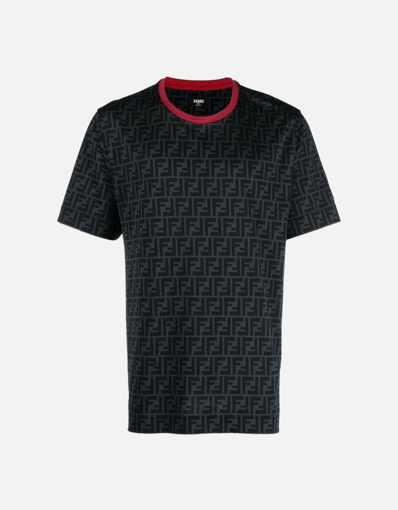 FF Zucca Print Monogram T-Shirt Black