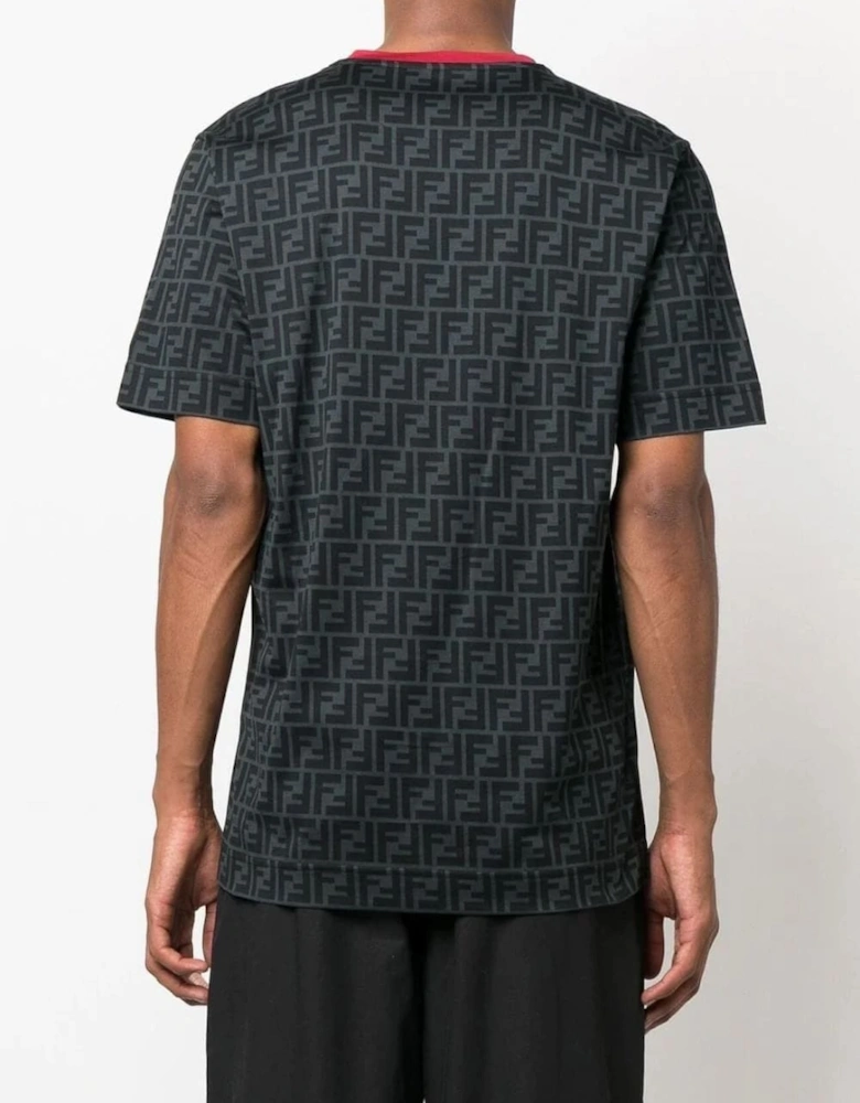 FF Zucca Print Monogram T-Shirt Black