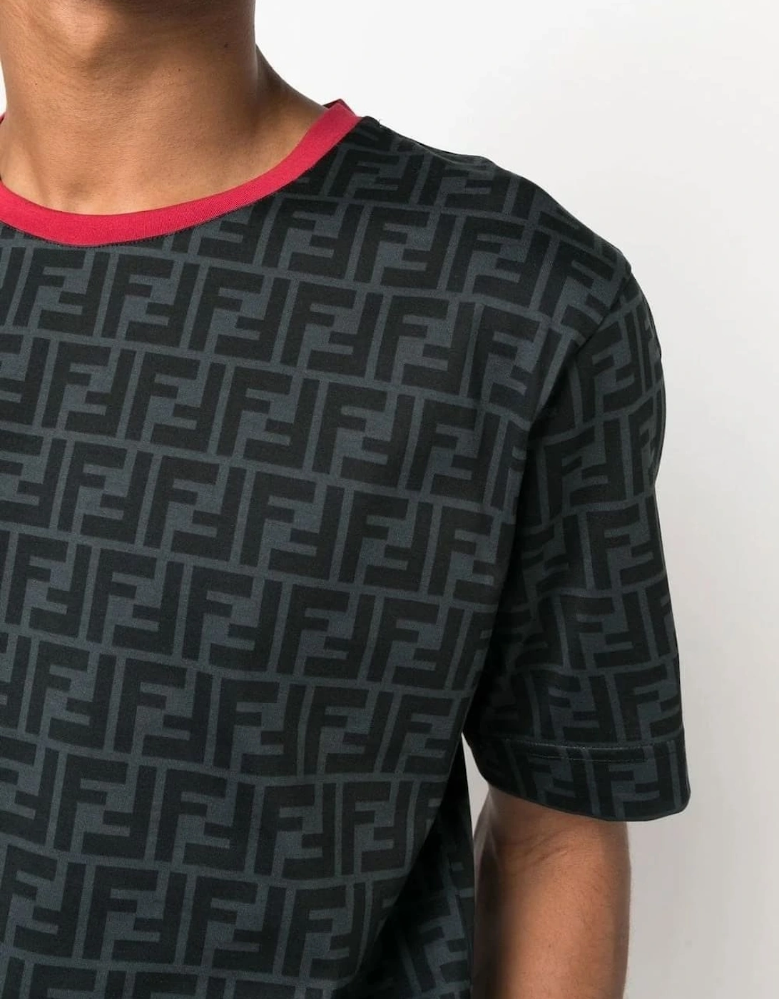FF Zucca Print Monogram T-Shirt Black