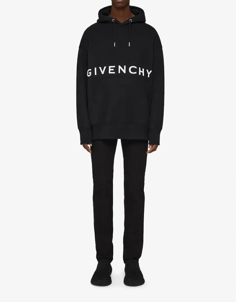 4G Logo Embroidered Hooded Sweatshirt Black