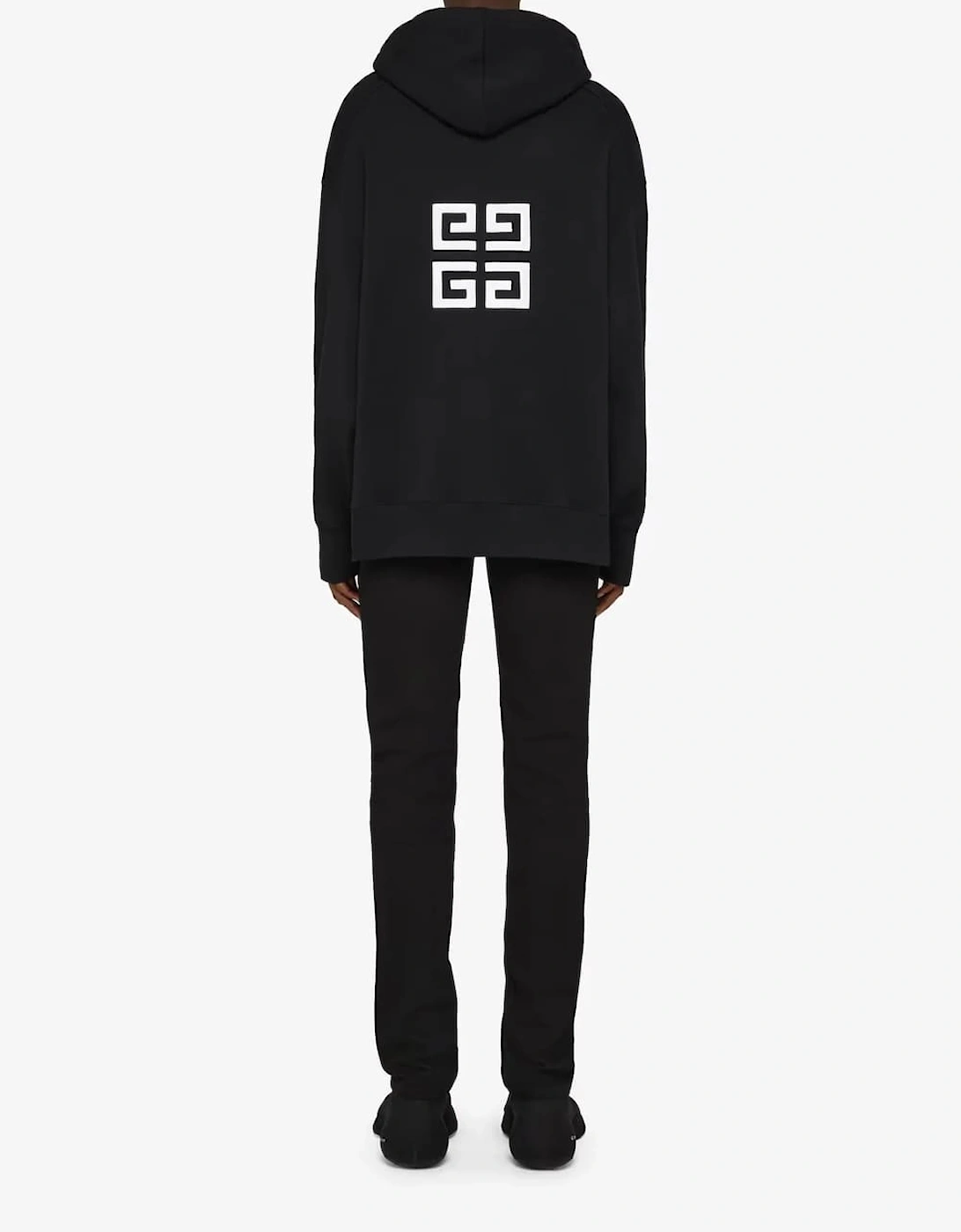 4G Logo Embroidered Hooded Sweatshirt Black