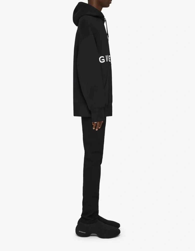 4G Logo Embroidered Hooded Sweatshirt Black