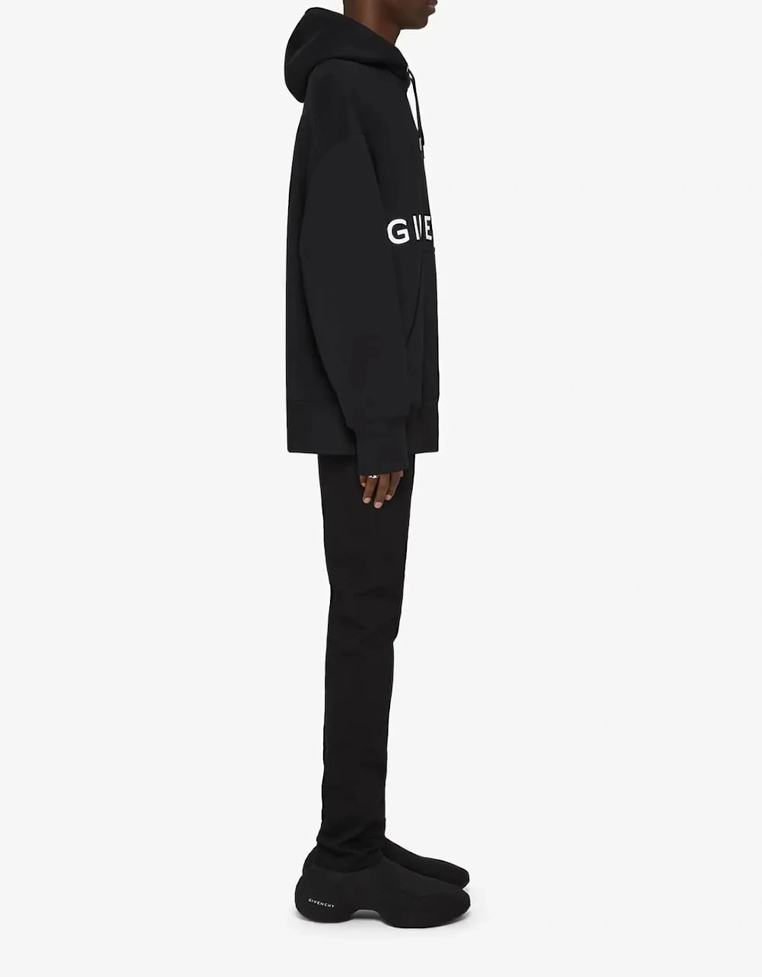 4G Logo Embroidered Hooded Sweatshirt Black