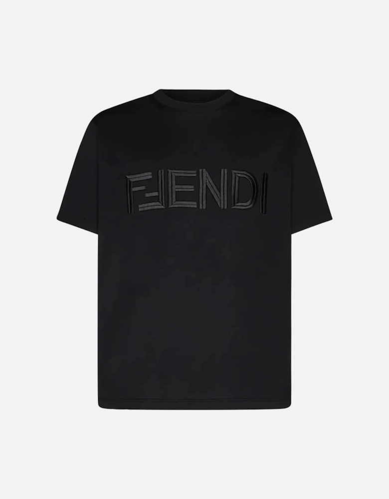 Embroidered FF Logo T-Shirt Black