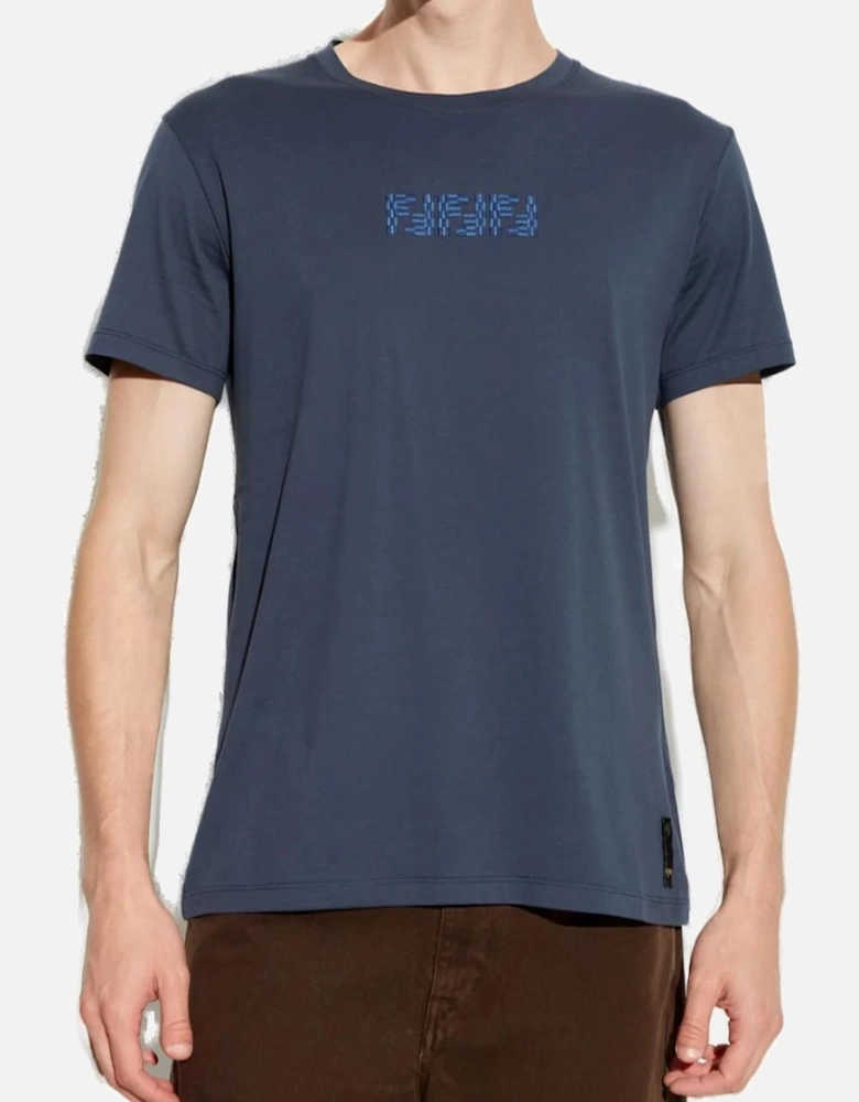 FF Labyrinth Embroidered T-Shirt Navy Blue